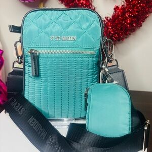 Steve Madden Teal Quilted Crossbody Bag
